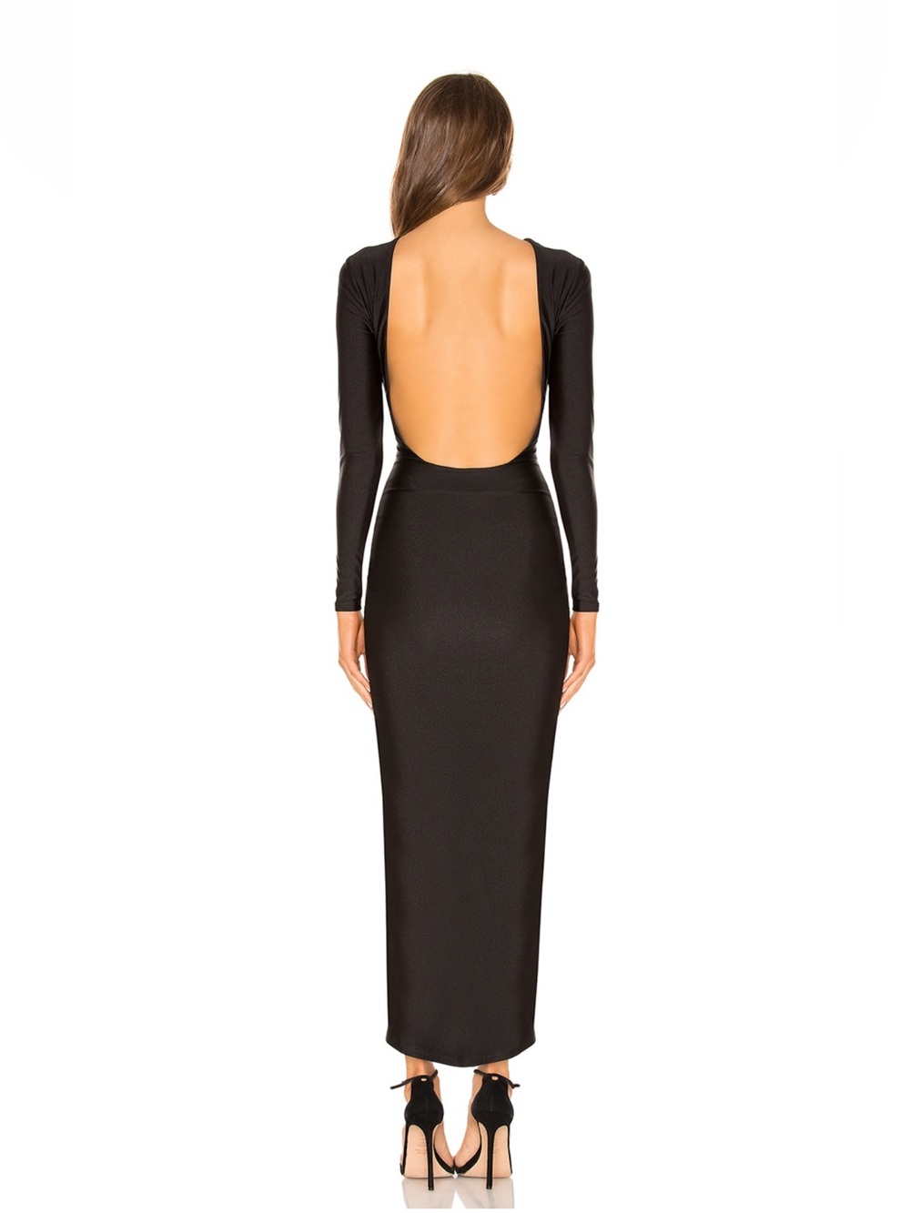superdown Black Long Sleeve Ruched Maxi Dress
